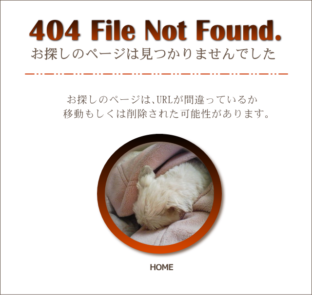 404 File Not Found. お探しのページは見つかりませんでした